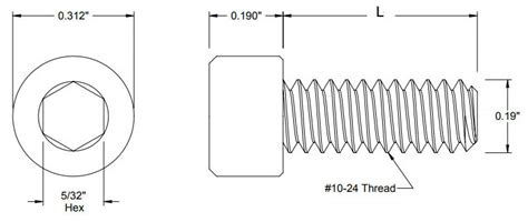 10 24 shcs dimensions